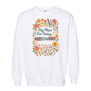 "HouSEWork" Vintage Washed Crewneck Sweatshirt