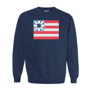 Stars & Stripes Quilt Flag Crewneck Sweatshirt — Camille Roskelley
