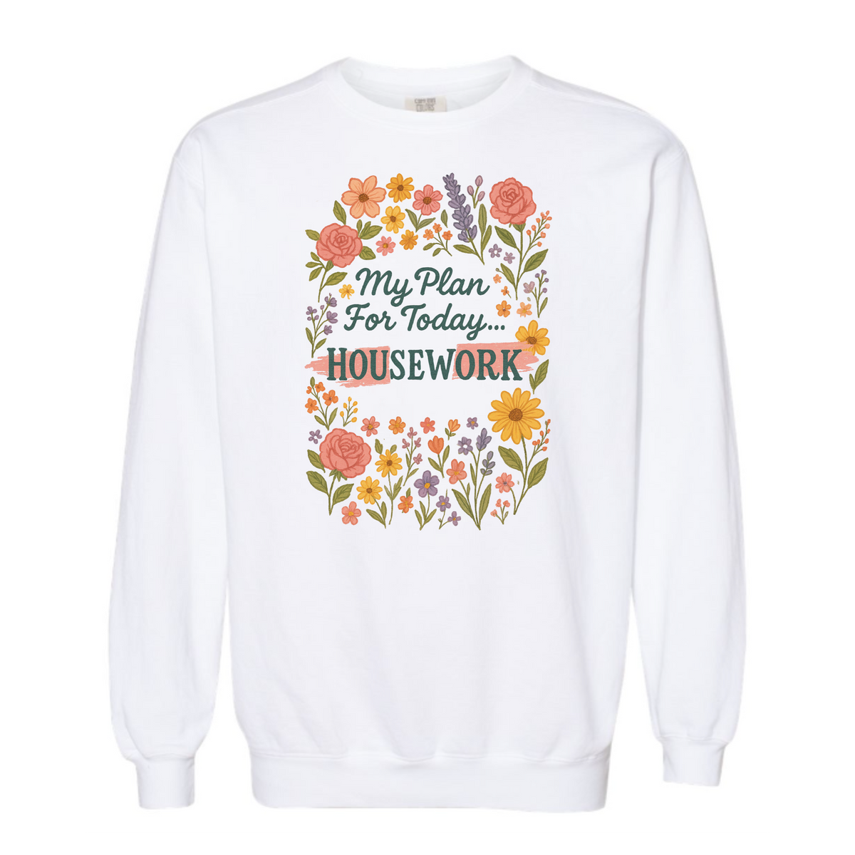 "HouSEWork" Vintage Washed Crewneck Sweatshirt