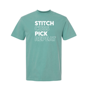 "Stitch, Cuss, Pick, Repeat" Heavyweight Tee