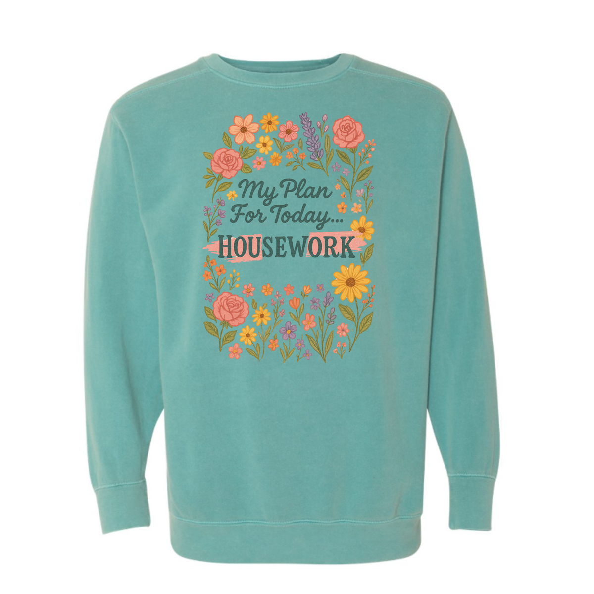 "HouSEWork" Vintage Washed Crewneck Sweatshirt