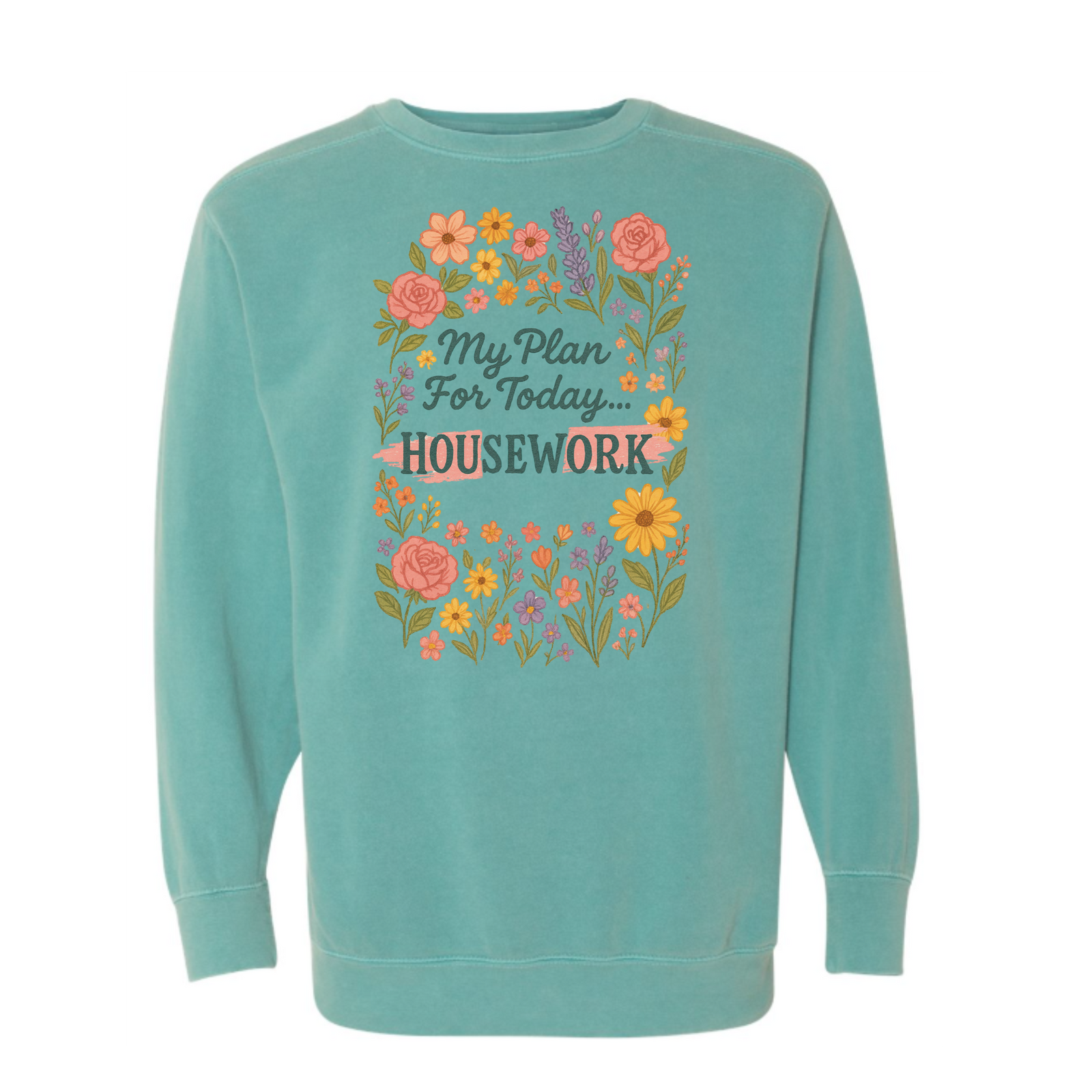 "HouSEWork" Vintage Washed Crewneck Sweatshirt