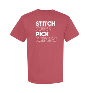 "Stitch, Cuss, Pick, Repeat" Heavyweight Tee