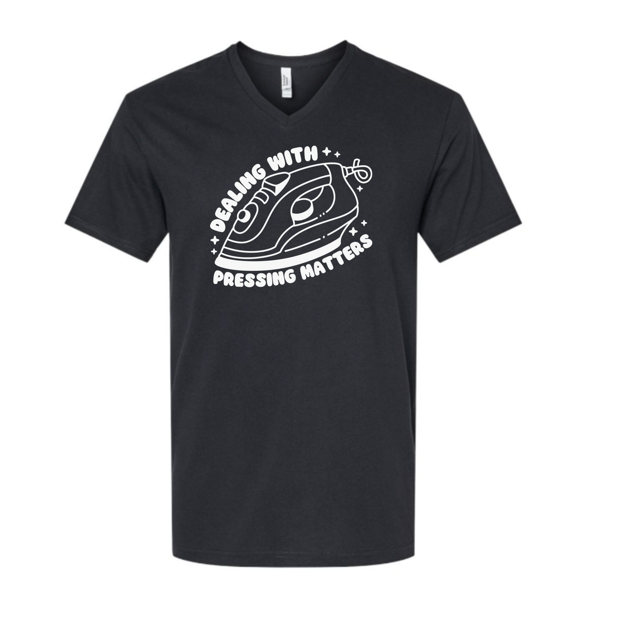 "Dealing With Pressing Matters" V-Neck Tee