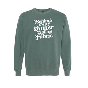 "Behind Every Quilter" Vintage Washed Crewneck Sweatshirt