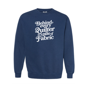 "Behind Every Quilter" Vintage Washed Crewneck Sweatshirt